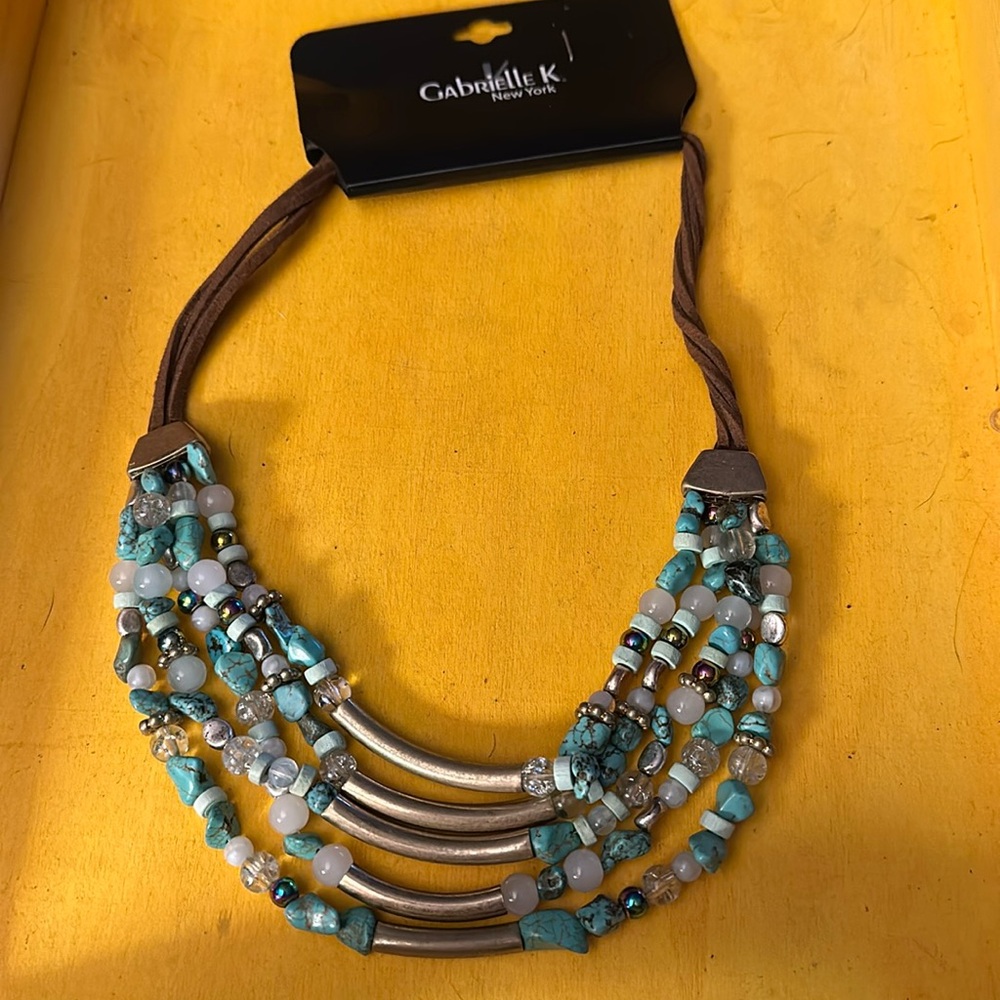 New Gabrielle K Turquoise Beaded Necklace
